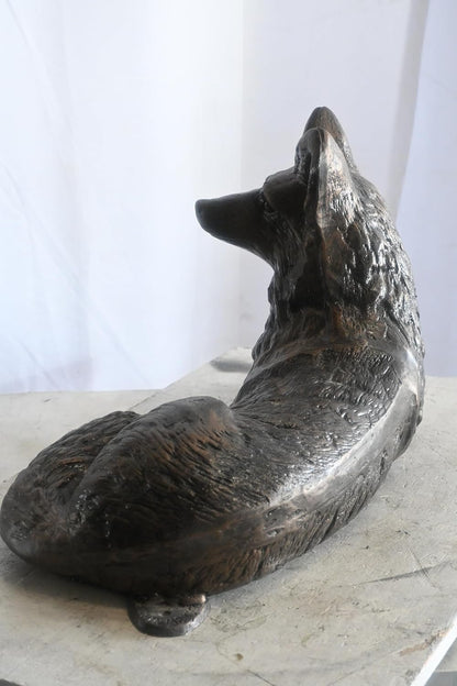 Loyal Resting German Shepherd Handcrafted Aluminum Decor 25"x12"x15"H