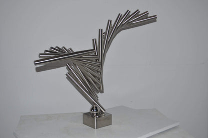 Stainless Steel modern art Table Top decoration - Size: 34"L x 7"W x 23"H.
