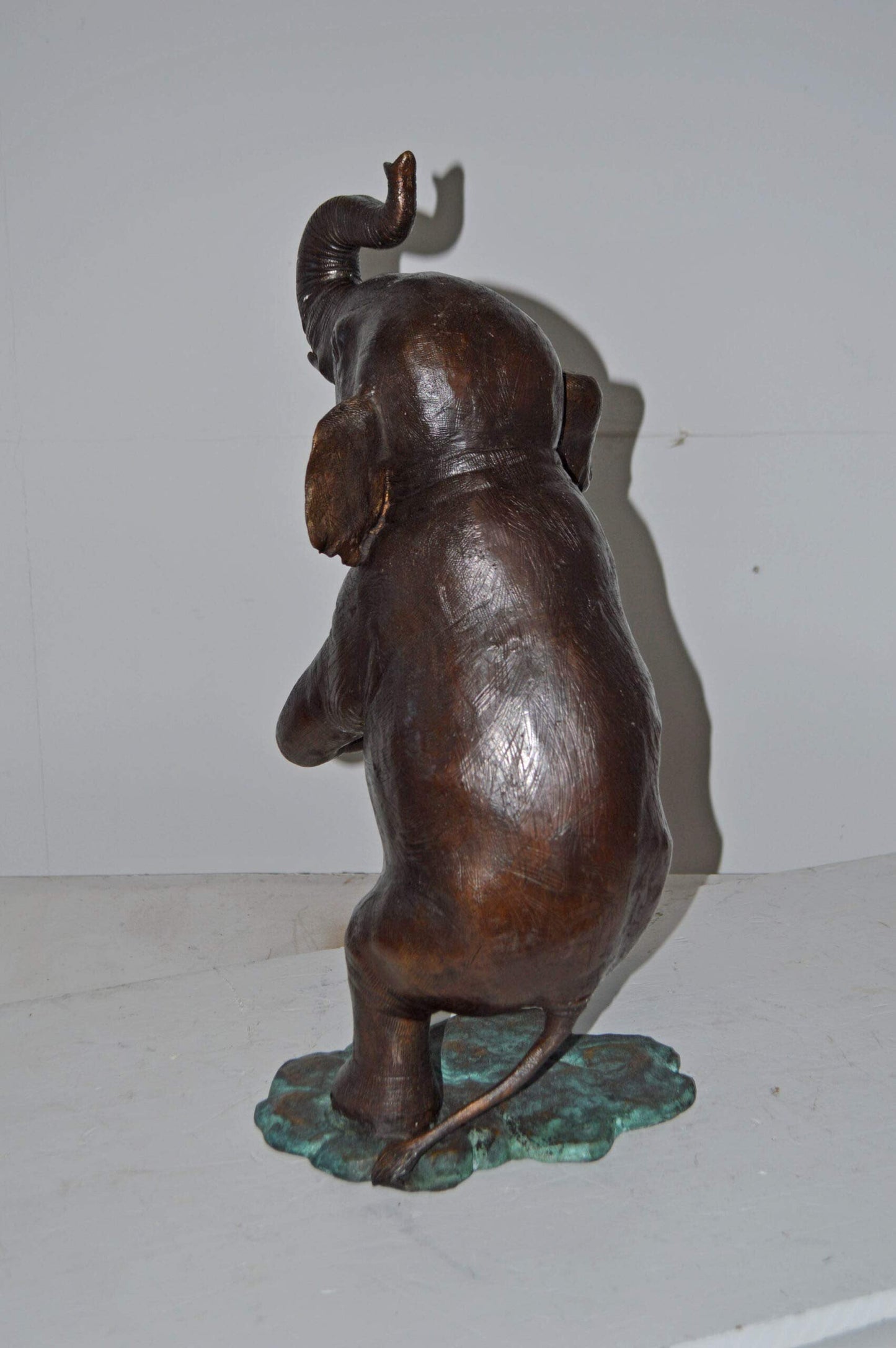 Circus Elephant Dance and Play the Accordion Bronze Statue - 13" x 11" x 22"H