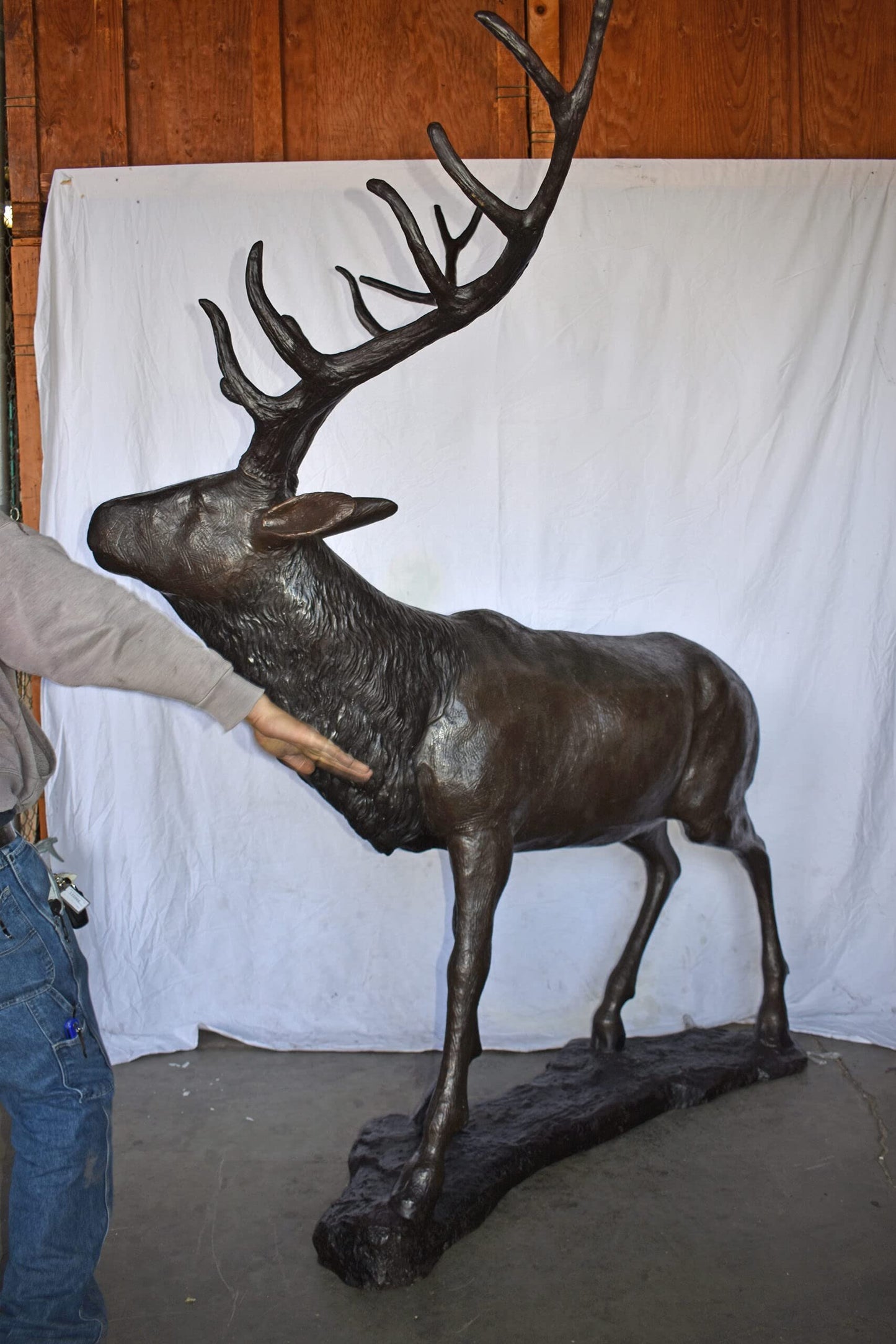 Lifesize And Incredibly Detailed Reindeer Bronze Statue Size: 75" x 50" x 85"H