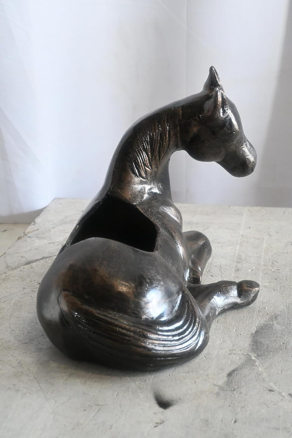 Resting Foal Horse Aluminum Planter Sculpture Home Decor 17"x12"x12"H