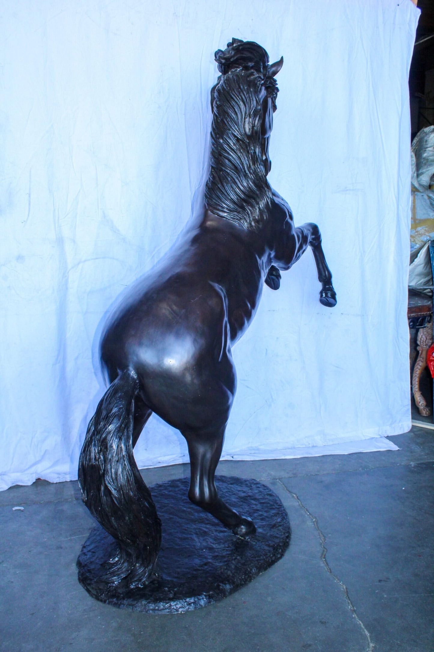 Quarter Horse Rearing, Life Size Bronze Statue, Equestrian Art 72" x 34" x 83"H