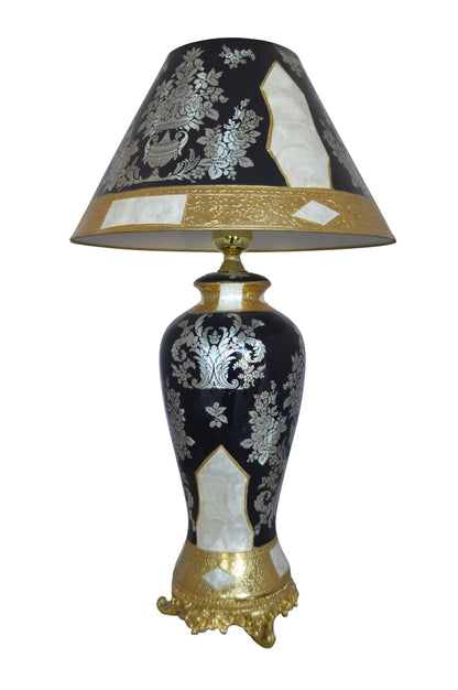 Gold and Silver lamp made of resin -  Size: 18"L x 18"W x 30"H.