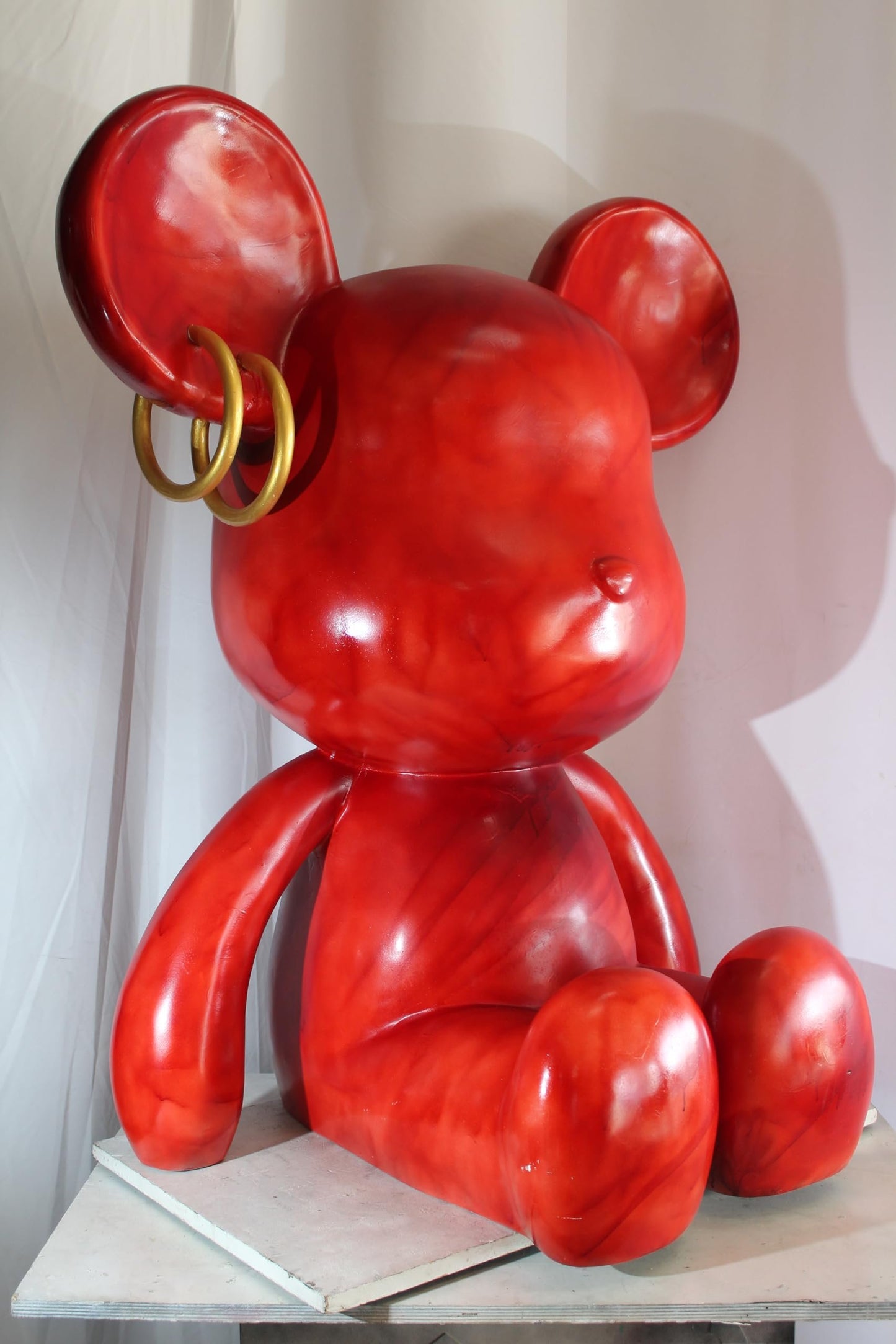NIFAO Giant Red Mouse Sculpture Pop Art Resin Statement Piece 28"x36"x48"H