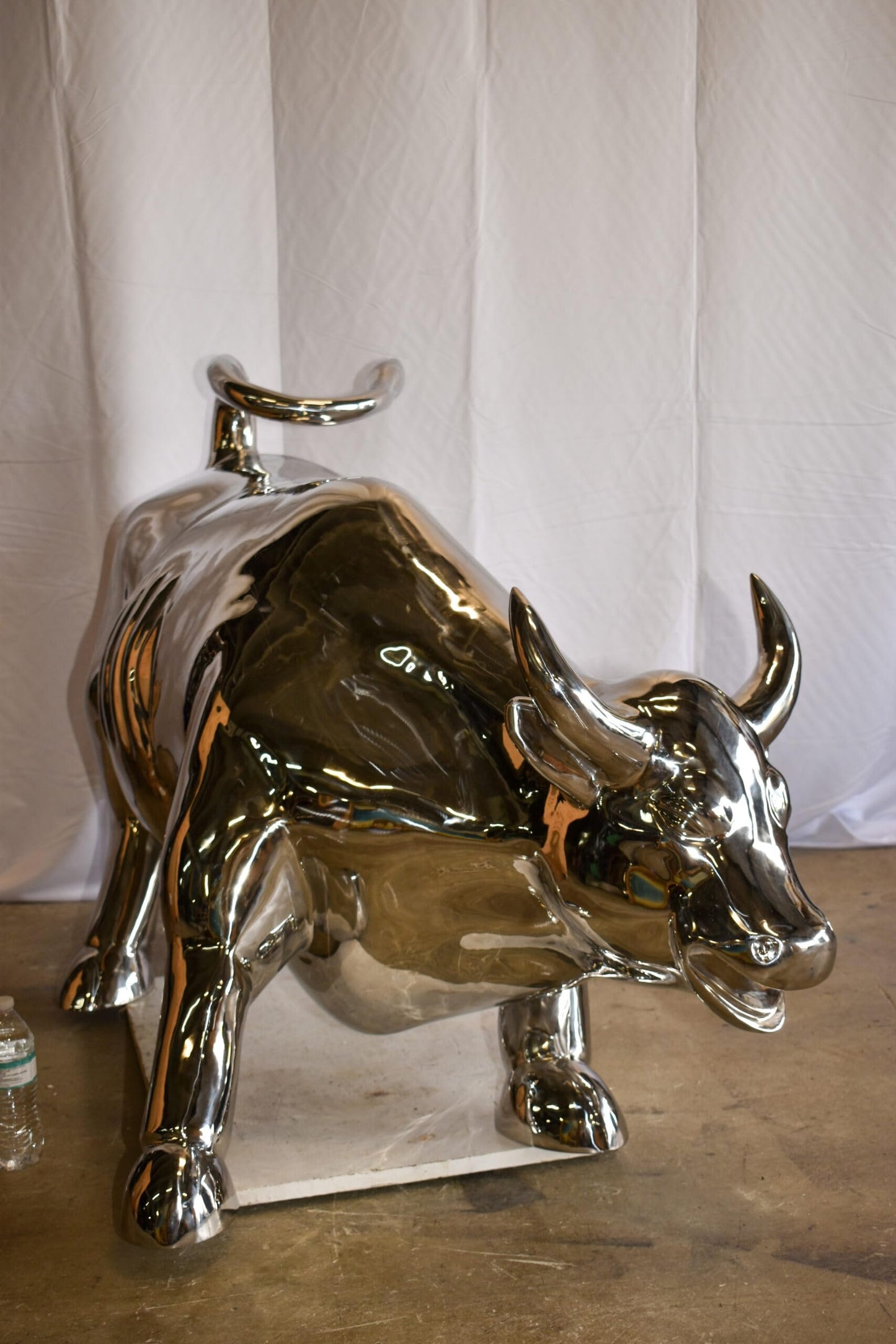 Large Wall Street Bull Made of Stainless Steel 60" x 30" x 37"H