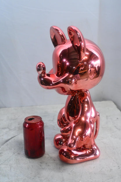 Rose Gold Mouse Cartoon Character Resin Sculpture Figurine 12"x9"x16"H