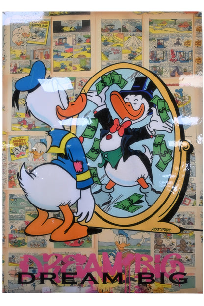 Dream Big Wealthy Duck Reflection Pop Art Canvas 40"x60"