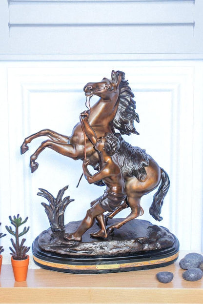 Guillaume Coustou Replica of Marley Horse Bronze Statue 20" x 10" x 25"H