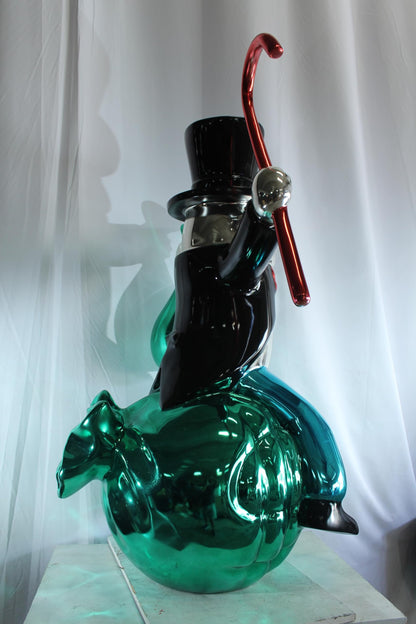 NIFAO Giant Wealthy Gentleman Sculpture with Champagne Pop Art Resin 49"x36"x58"H