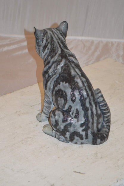 Sitting Cat Bronze Statue - Perfect Decorative Piece - Hand-Finished Polychrome Enamel Sculpture, 11"L x 6"W x 11"H, 8 lbs