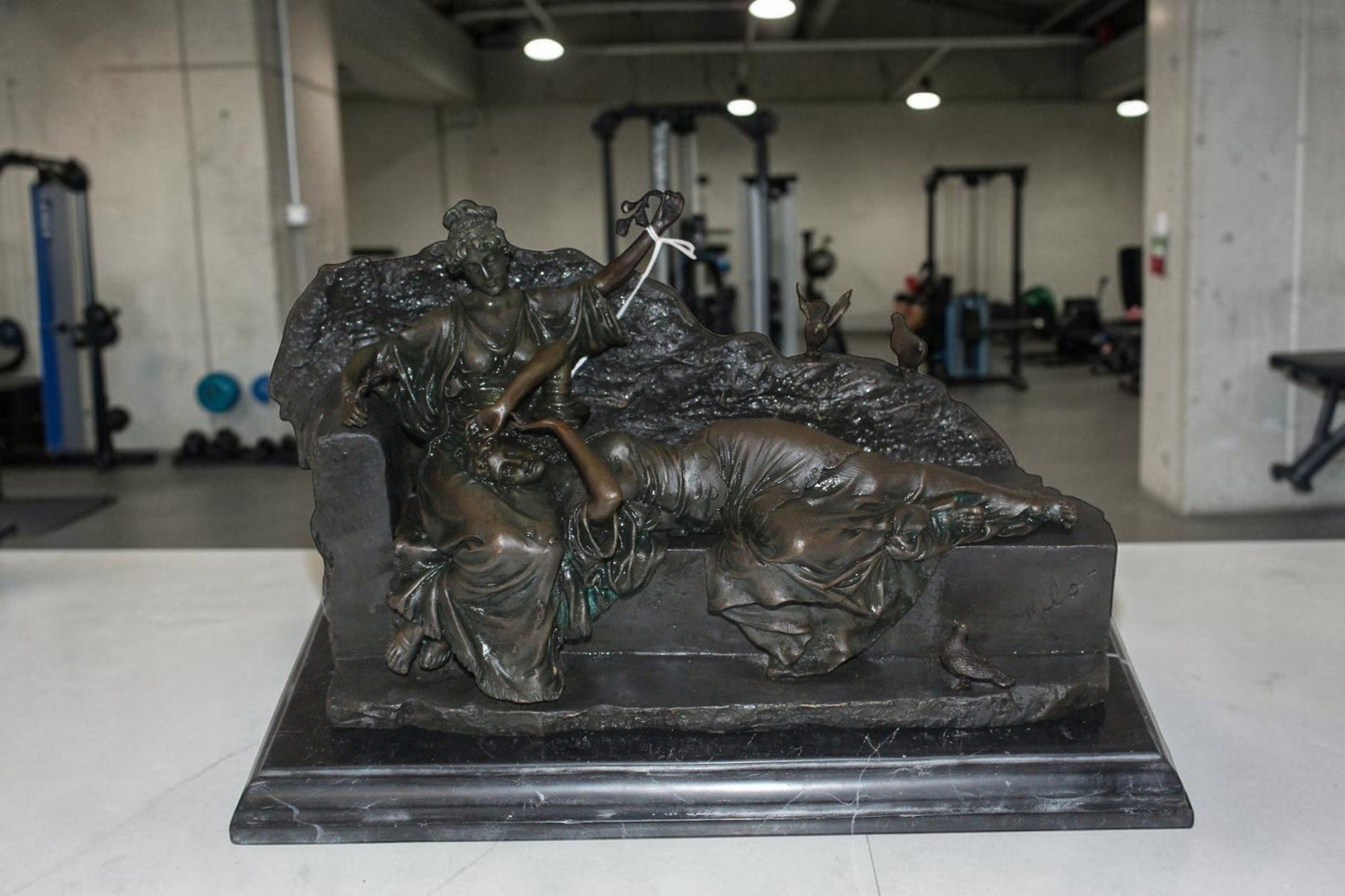 Two ladies Bronze Statue -  Size: 14.5"L x 7"W x 9"H.