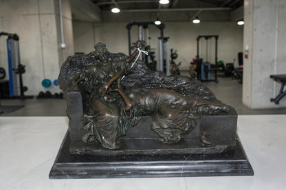 Two ladies Bronze Statue -  Size: 14.5"L x 7"W x 9"H.
