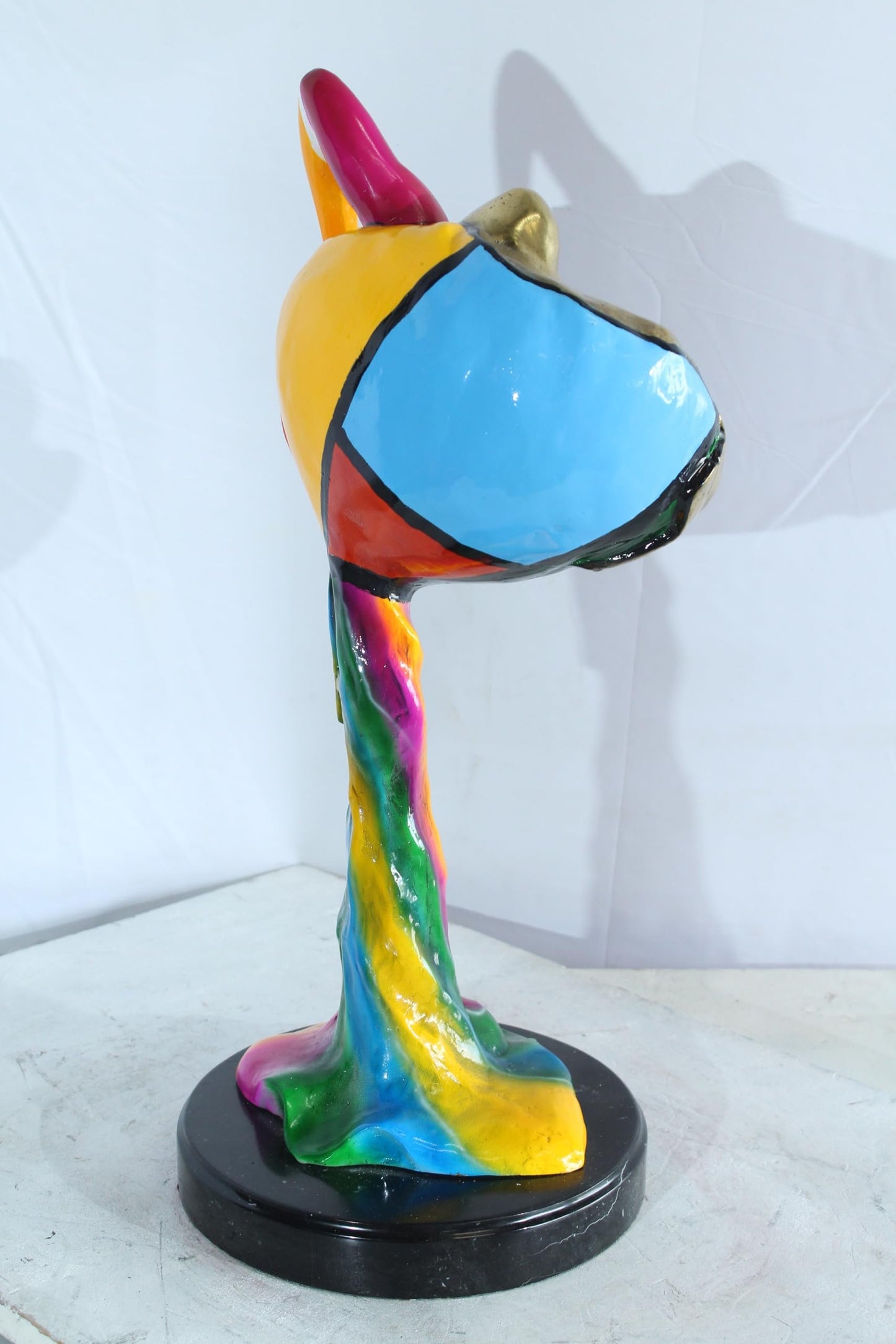 NIFAO Picasso Style Bronze Abstract Statue Colorful Modern Decor 12" x 10" x 23"H
