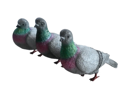Three Pigeons Bronze Lifesize Sculpture Set 14"x12"x8"H