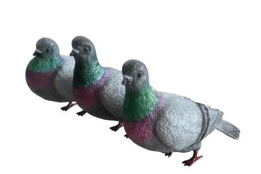 Three Pigeons Bronze Lifesize Sculpture Set 14"x12"x8"H