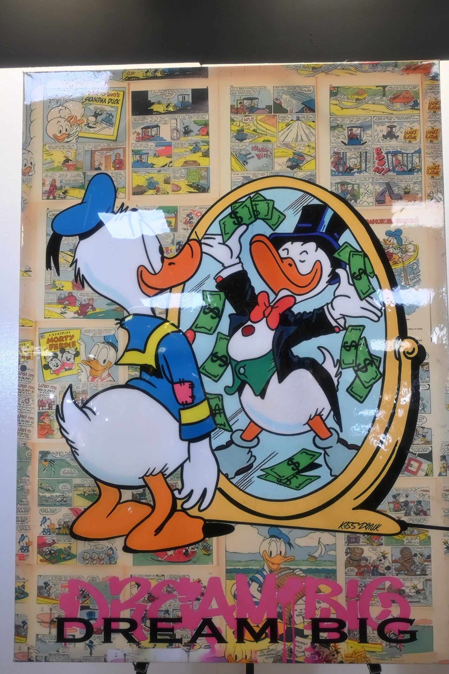 Dream Big Wealthy Duck Reflection Pop Art Canvas 40"x60"
