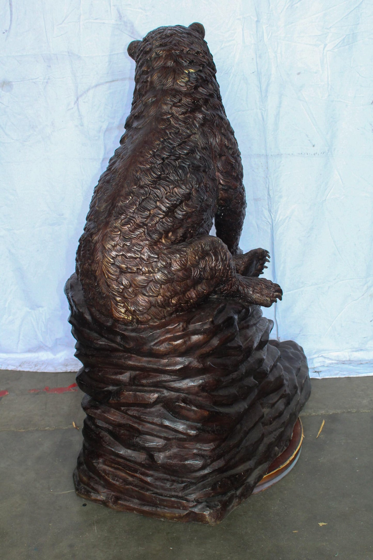 Nifao Life Size Sitting Bear Bronze Statue - Handcrafted Wildlife Sculpture, 43" x 29" x 51"H