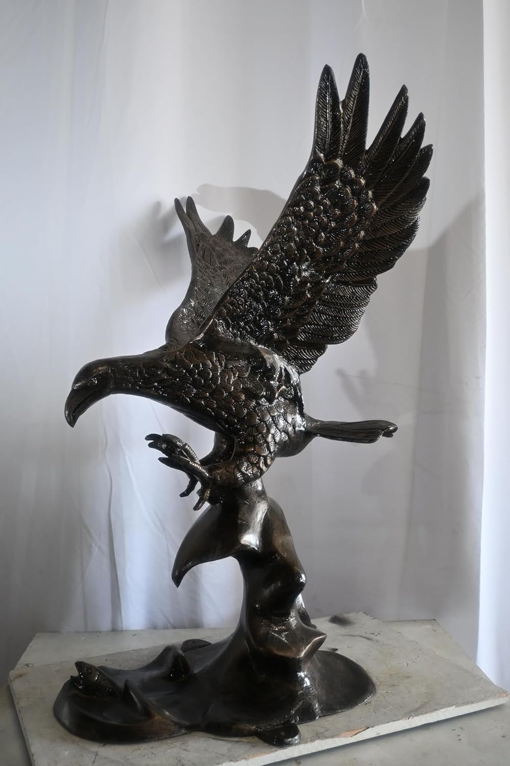 Aluminum Bald Eagle Landing Wings Spread Dark Bronze Art 32"x27"x42"H