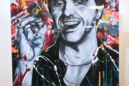 Tony Montana Scarface Pop Art Resin Covered Canvas 43"x59"