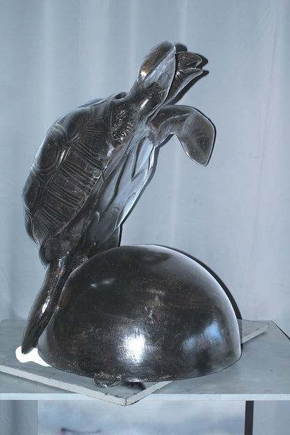 Large Aluminum Sea Turtle Statue Sculpture Decor 33"x24"x36"H