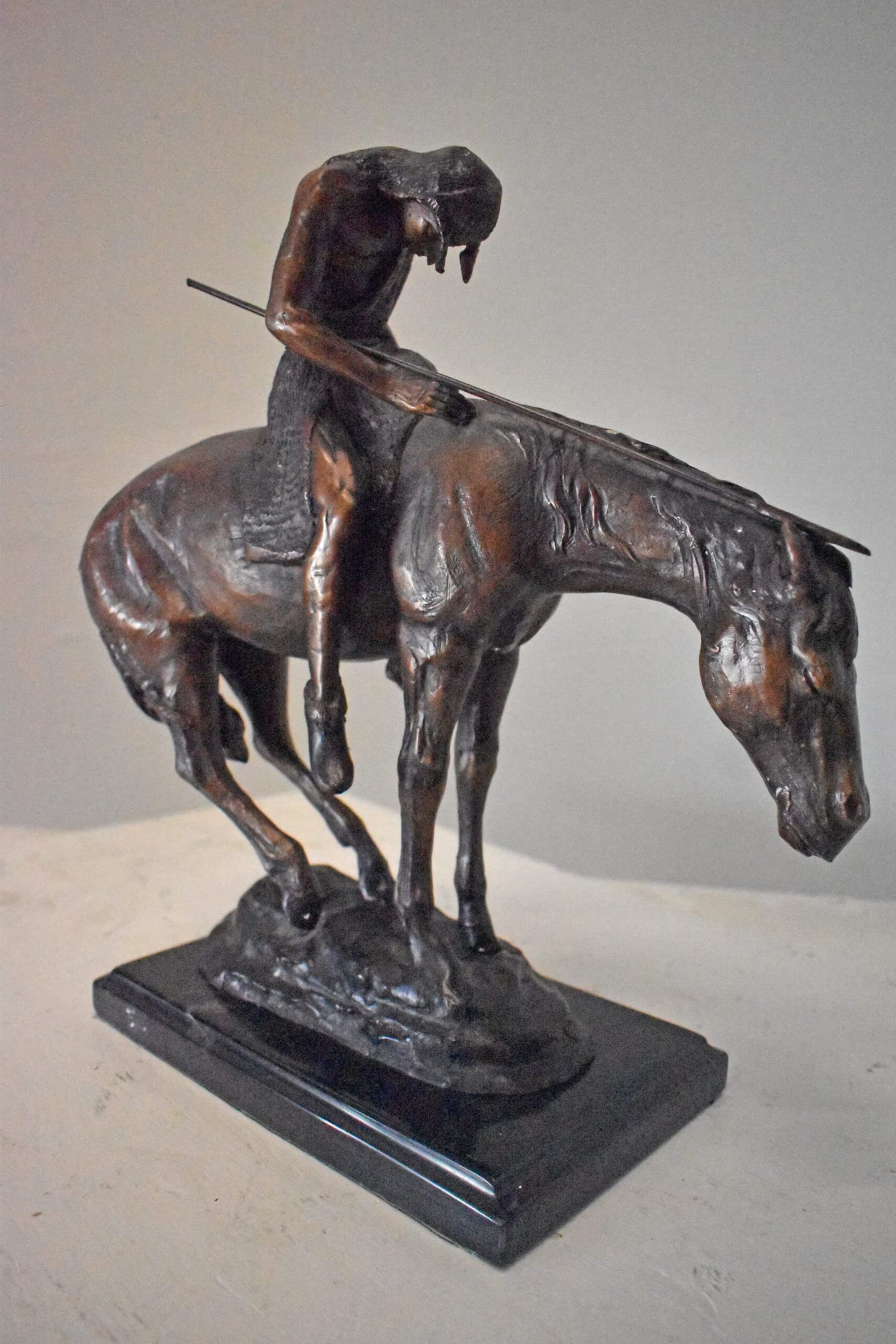 James Fraser Replica End of the Trail Bronze Statue - Size: 15"L x 6"W x 15"H.