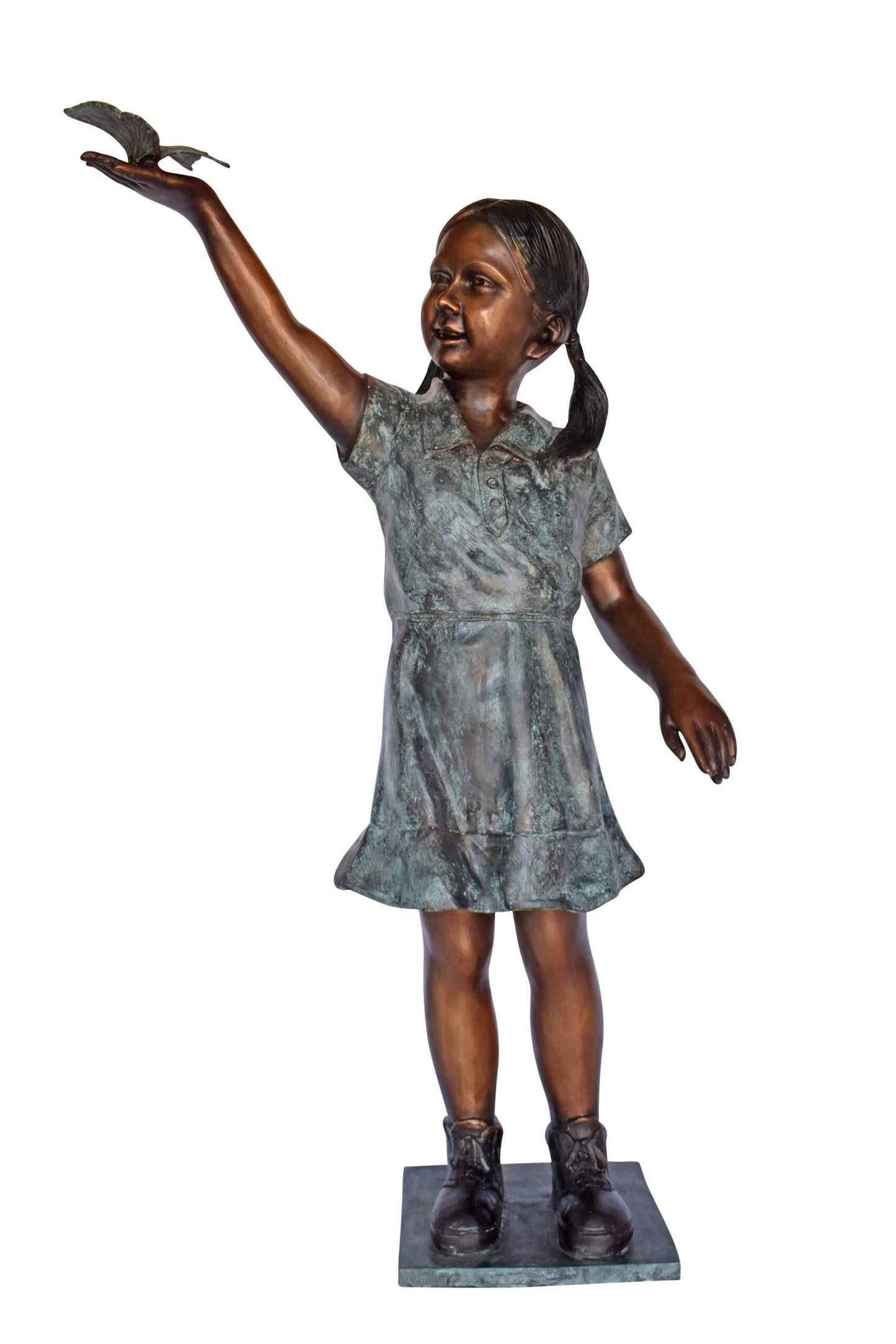 Young Girl Holding a Butterfly Outside at The Park - Size: 21"L x 11"W x 49"H