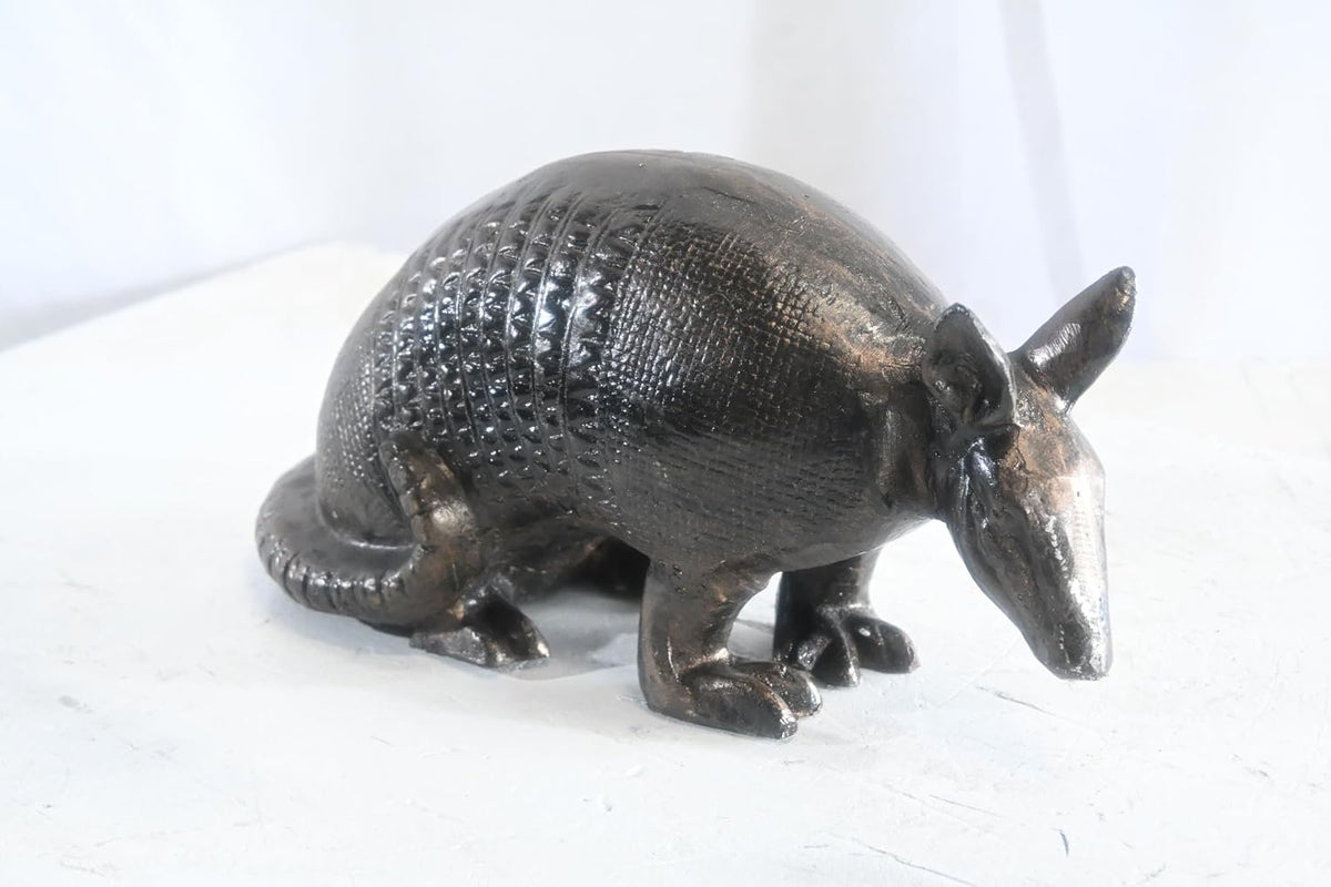 Foraging Armadillo Sculpture Aluminum statue Bronze Tone Finish 12"x6"x7"H