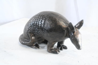 Foraging Armadillo Sculpture Aluminum statue Bronze Tone Finish 12"x6"x7"H
