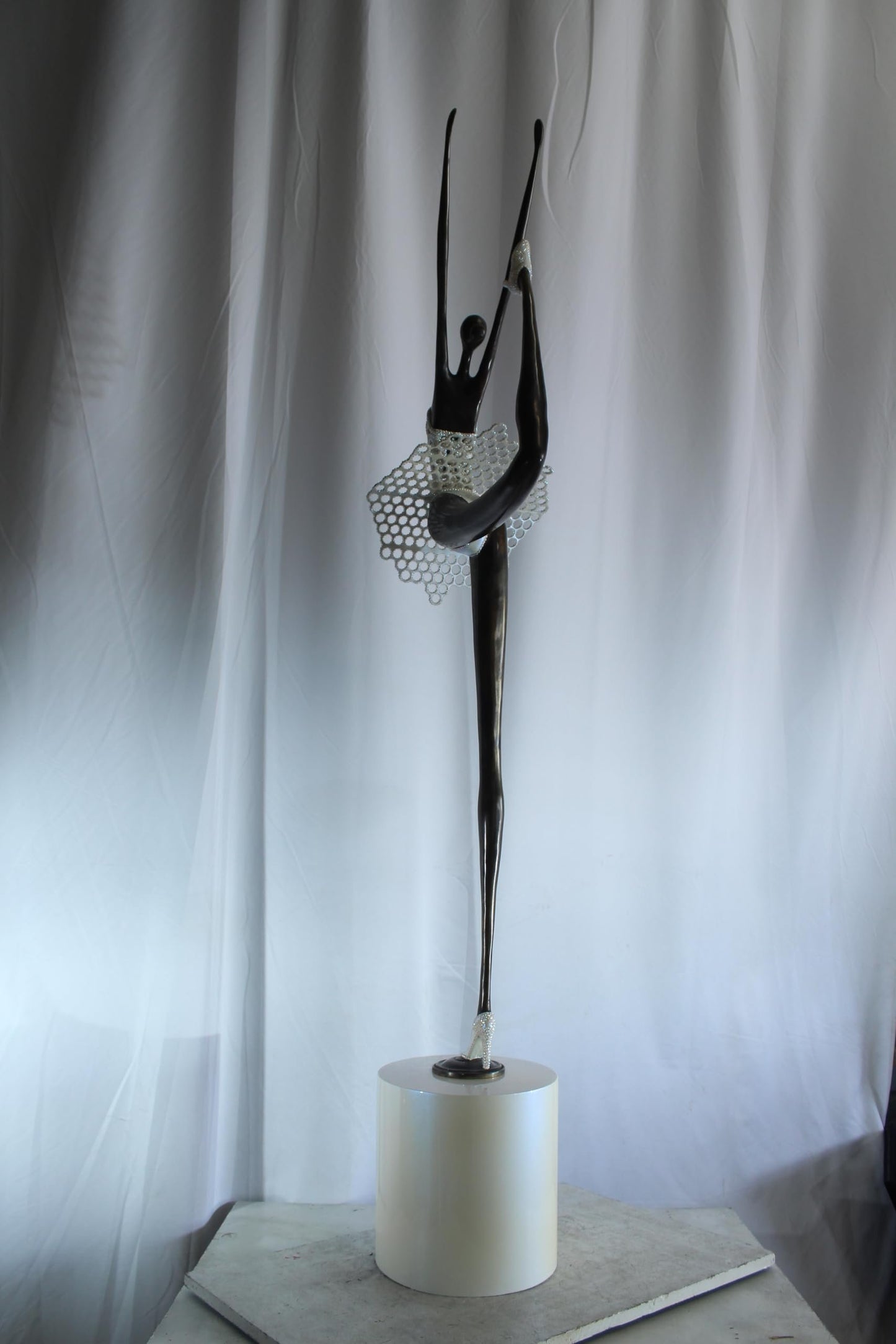 NIFAO Bronze Sculpture Tutu by Liliana Mendez Large Art Statue 24"x14"x72"H