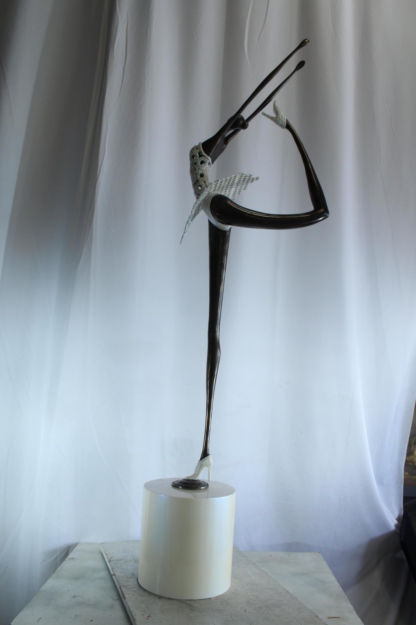 NIFAO Bronze Sculpture Tutu by Liliana Mendez Large Art Statue 24"x14"x72"H