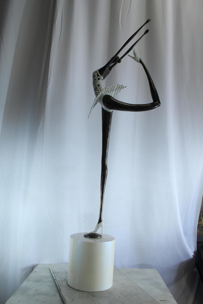 NIFAO Bronze Sculpture Tutu by Liliana Mendez Large Art Statue 24"x14"x72"H