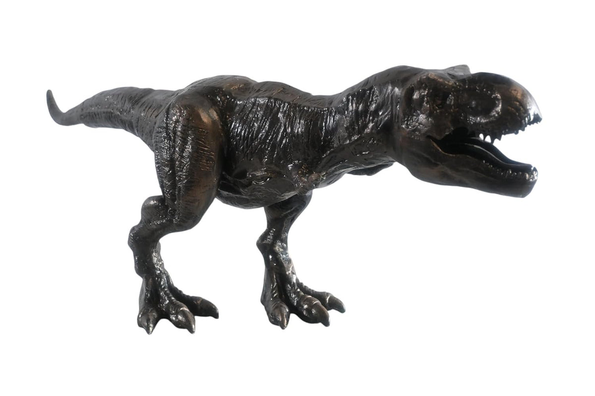 Large Cast Aluminum T Rex Dinosaur Statue Hunting Stance 40"x9"x14"H