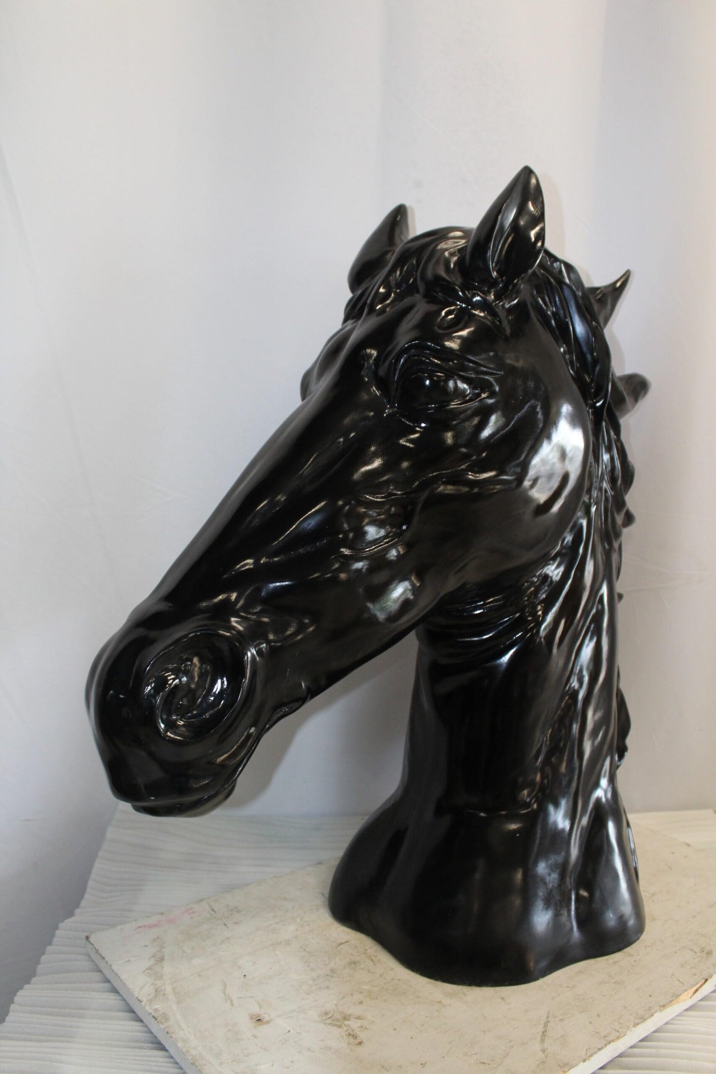 Pure Elegance, Fiberglass Black Stallion Bust 36" x 14" x 36"H