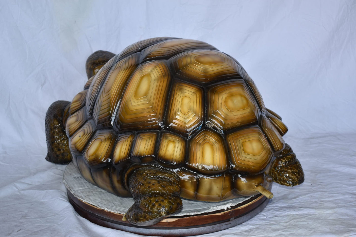 Giant Tortoise Turtle Fountain Light Brown Finish Bronze Statue  24"x 38" x 16"H