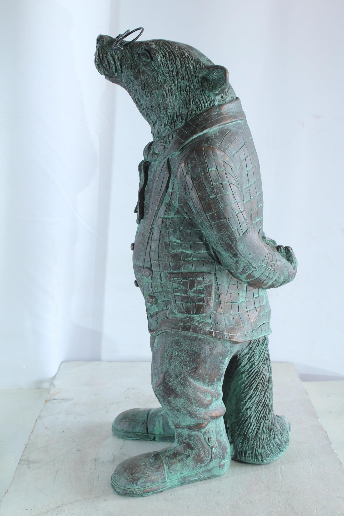 NIFAO Resin Statue Mole with Glasses Bronze Green Patina Finish 9" x 11" x 26"H