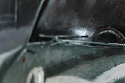 NIFAO Porsche 911 Inspired Classic Green Sports Car Metal Wall Art 79" x 2" x 40"H