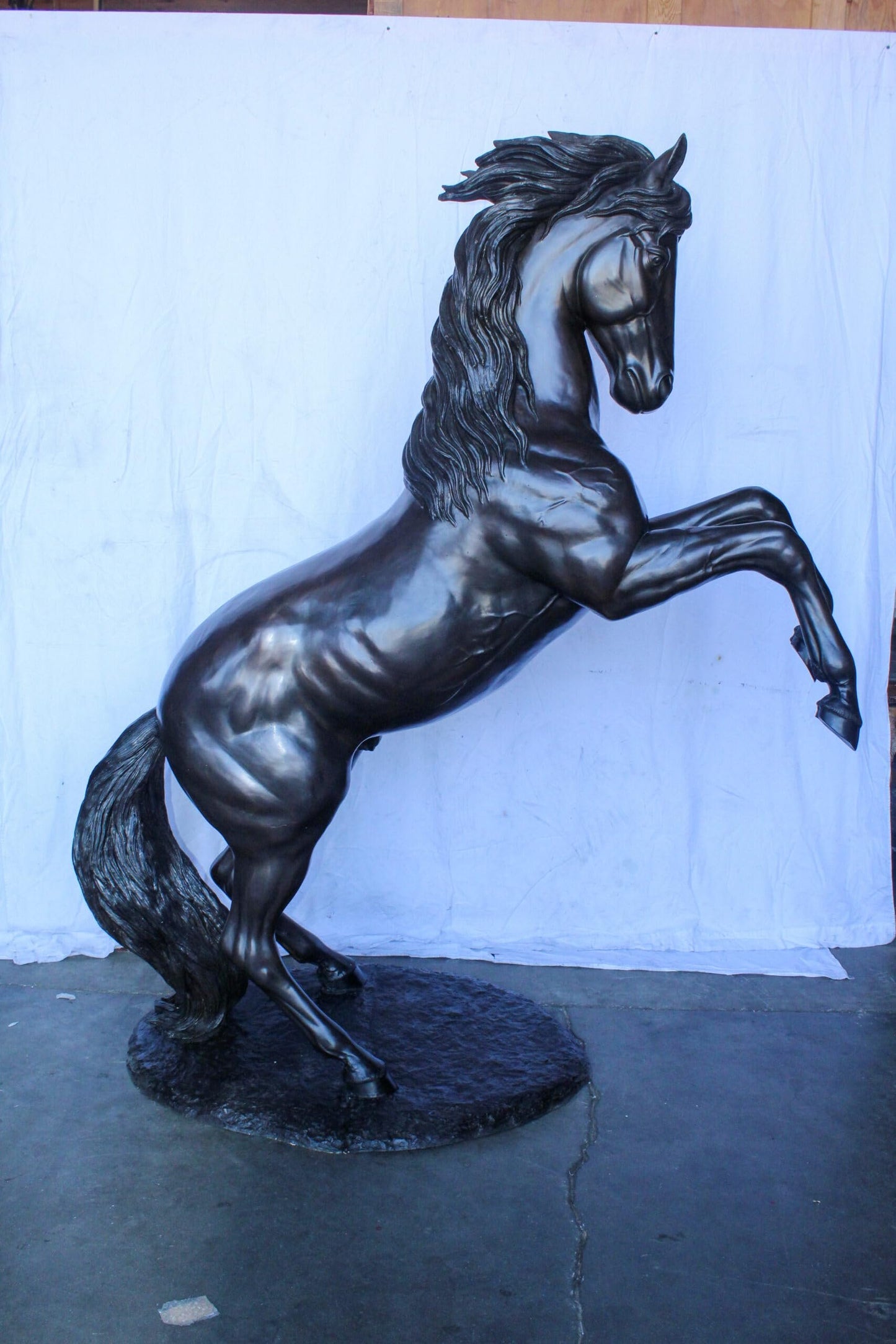 Quarter Horse Rearing, Life Size Bronze Statue, Equestrian Art 72" x 34" x 83"H