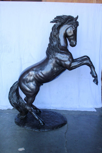 Quarter Horse Rearing, Life Size Bronze Statue, Equestrian Art 72" x 34" x 83"H