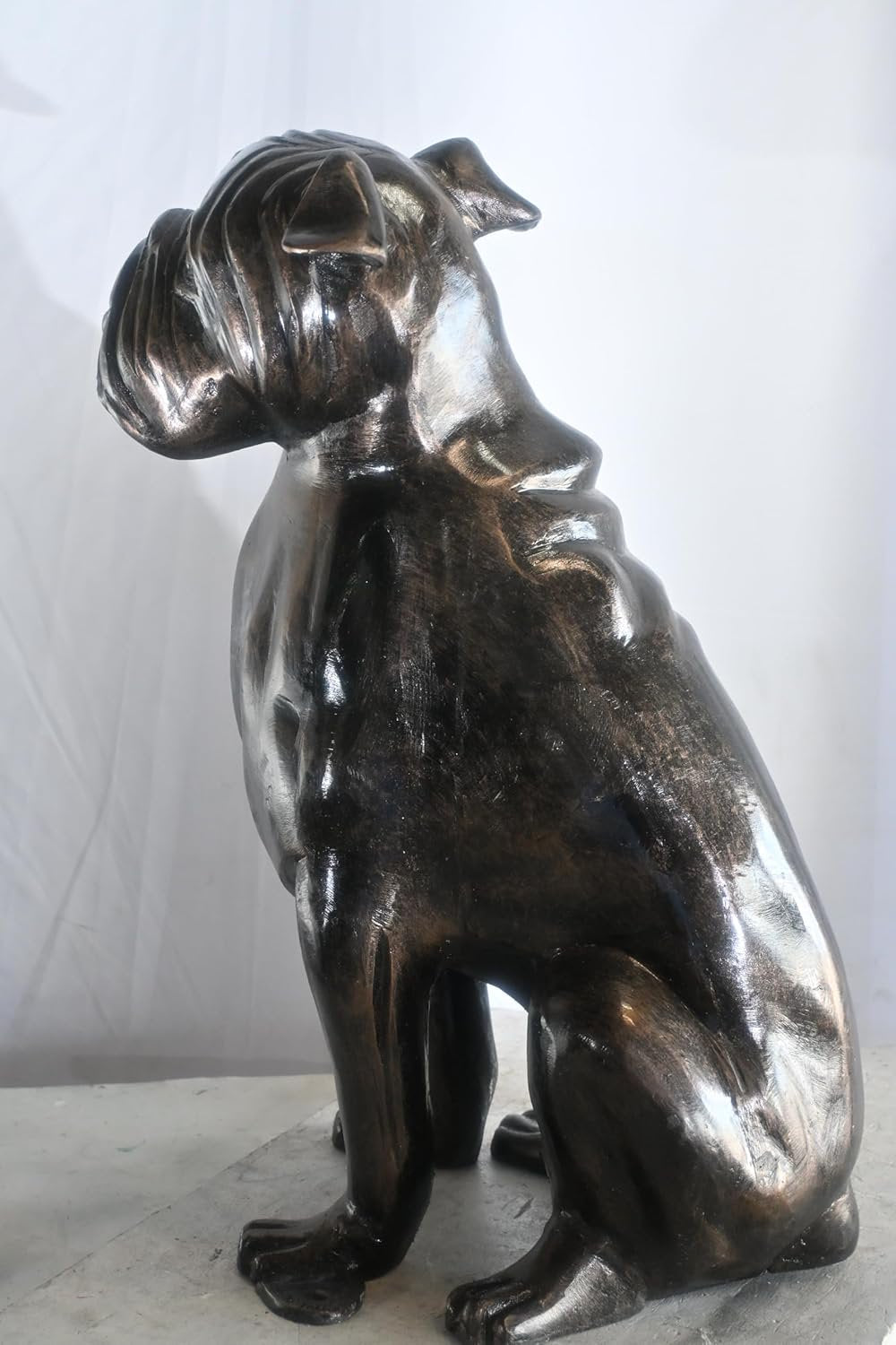 Bold Life Size English Bulldog Aluminum Garden Sculpture 22"x15"x29"H