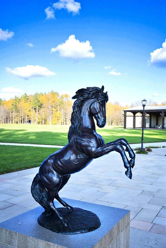 Quarter Horse Rearing, Life Size Bronze Statue, Equestrian Art 72" x 34" x 83"H