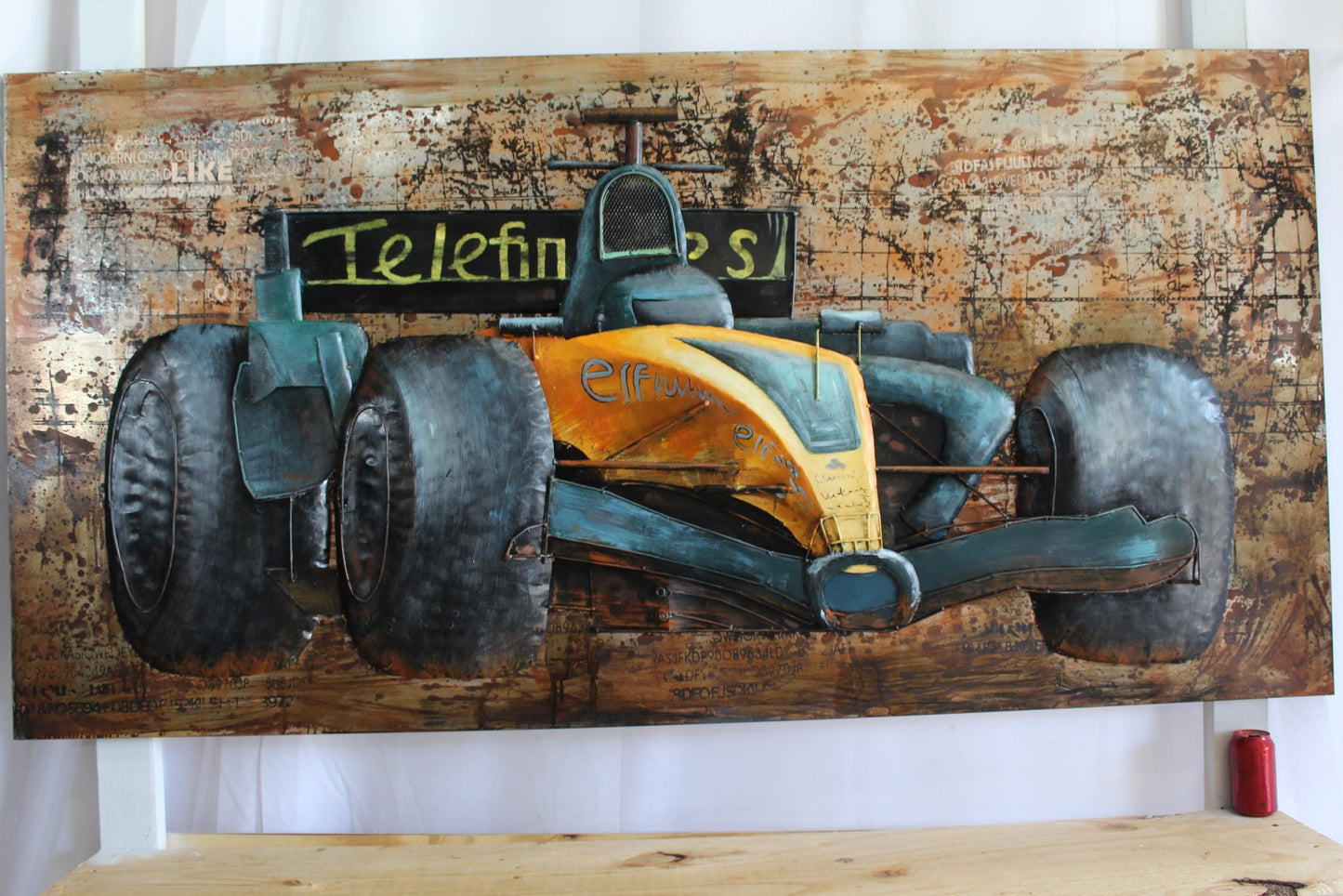 NIFAO Formula One Racing Car Sheet Metal 3D Wall Art Painting 79" x 2" x 40"H