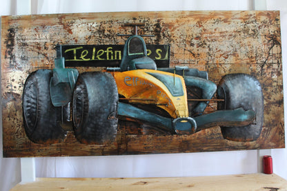 NIFAO Formula One Racing Car Sheet Metal 3D Wall Art Painting 79" x 2" x 40"H