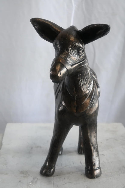 Pack Donkey Statue with Saddle and Halter Aluminum Decor 20"x9"x19"H