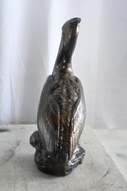 Classic Pelican on Rock Perch Handcrafted Aluminum Decor 13"x7"x28"H