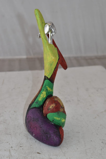 Multicolor Stretching Woman Resin Statue Size: 5" x 4" x 10"H