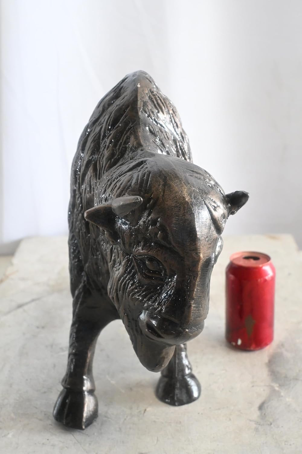 Charging American Bison Buffalo Aluminum Wildlife Statue 23"x8"x16"H