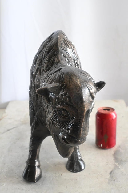 Charging American Bison Buffalo Aluminum Wildlife Statue 23"x8"x16"H