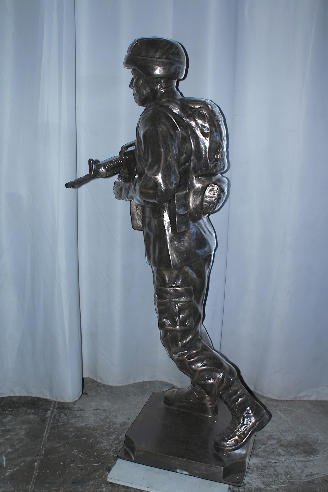Life Size Aluminum Soldier Statue Military Sculpture 28"x28"x73"H