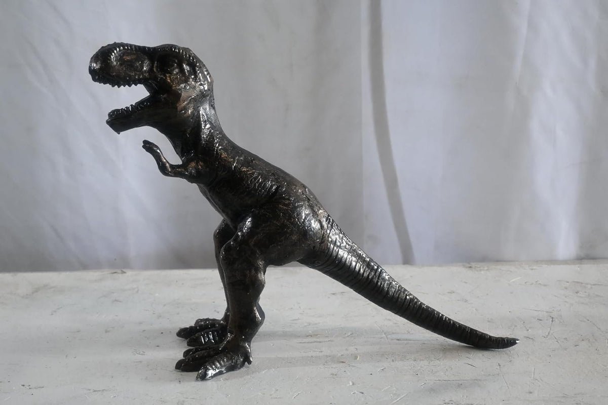Cast Aluminum Tyrannosaurus Rex Statue Bronze Finish Art 16"x5"x13"H
