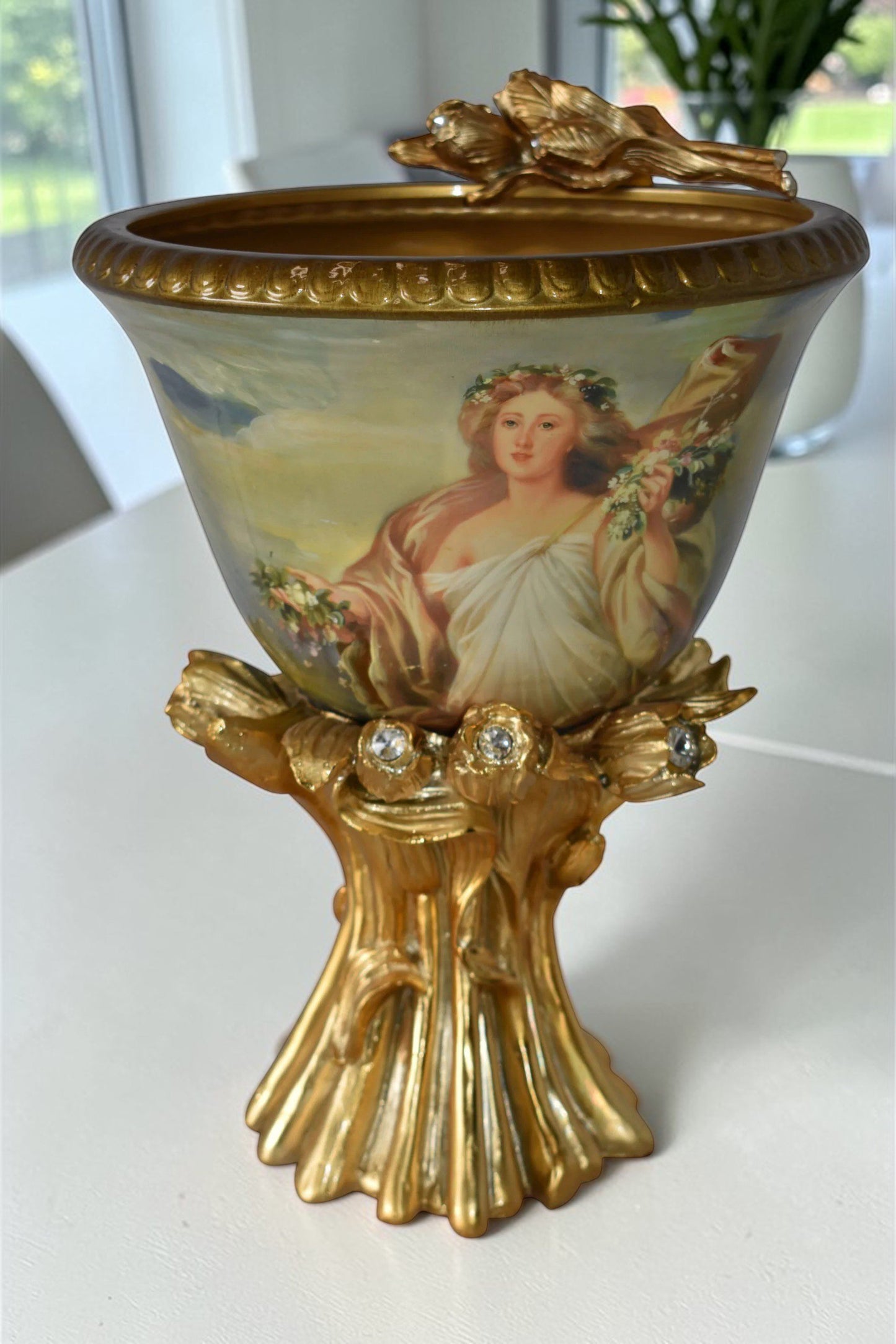 Decorative Resin Vase Embellished with Fairy Flora Size: 12" x 12" x 18"H